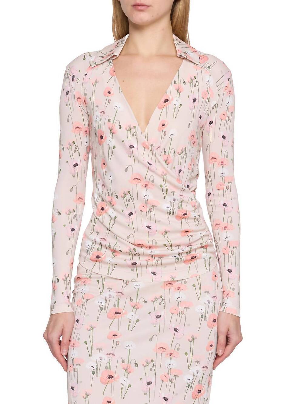 NEW BERNADETTE evangeline long sleeve floral top in pink poppies